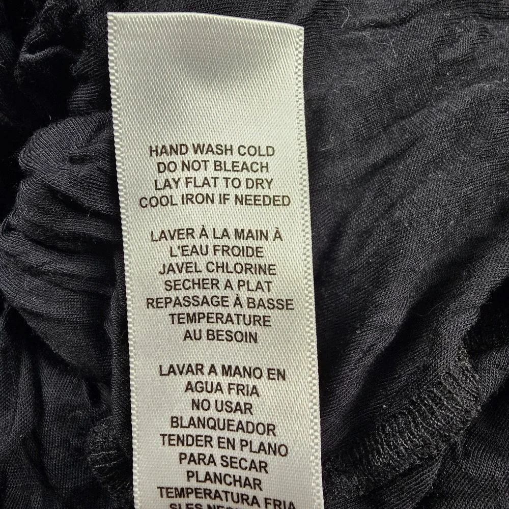 FRAME Maxi Dress Medium Black Textured Crinkle Sleeveless Designer Minimalist - Picture 4 of 6